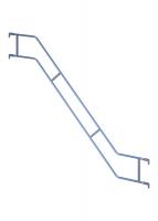 Stahl-Außengeländer für Framescaff Alu-Treppe mit Podest 2.57 m (LA) mit Geländerkästchenaufnahme 