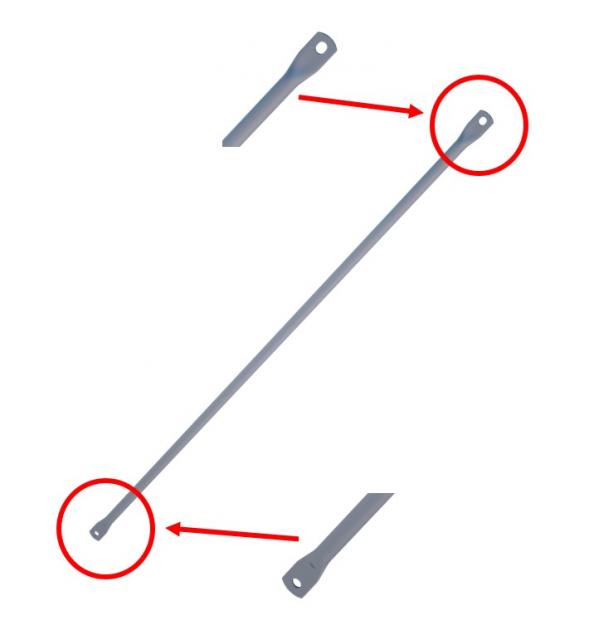 Rückengeländer/Längsrohr 0.65 m 0.65 m