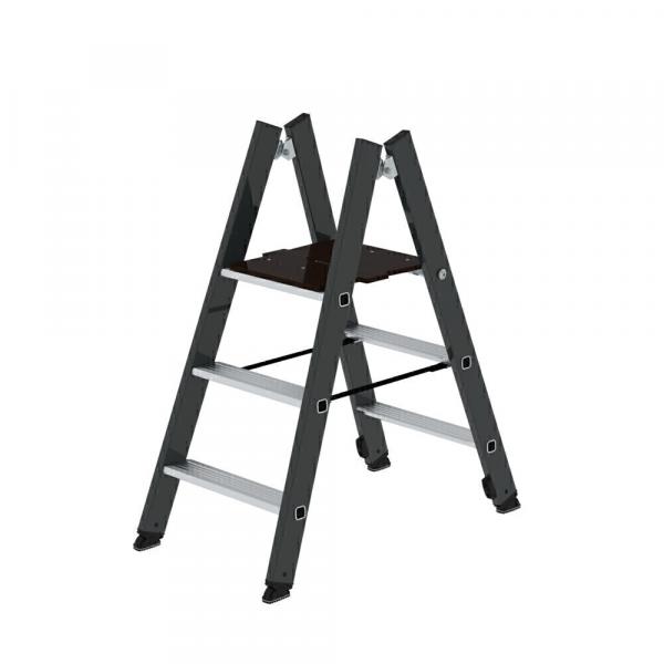 Munk Günzburger ML Klapptritt beidseitig begehbar RAL 7016, 3 Stufen  