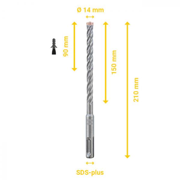 Bohrer SDS-plus Ø 14 mm 210 mm