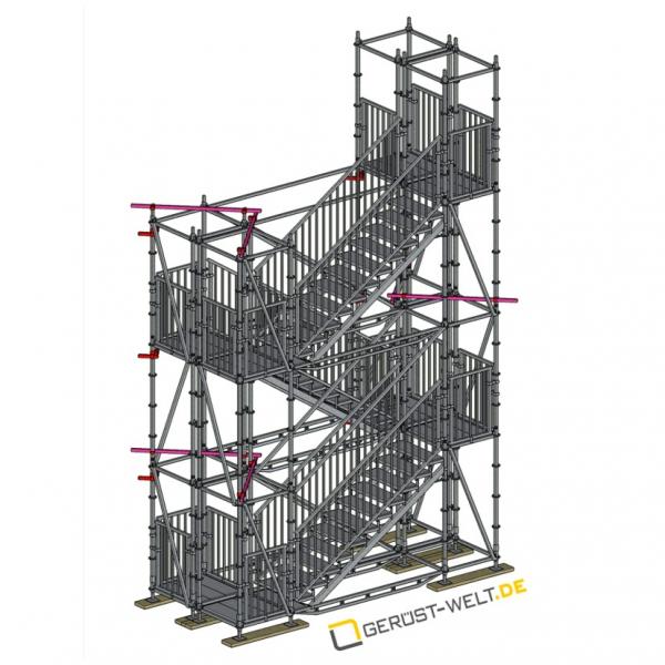 Fluchttreppenturm Ausstiegshöhe ca. 6,2 m, Grundfläche ca. 5 x 2,3 m 