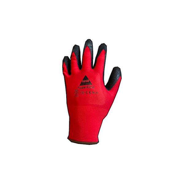 Arbeitshandschuh SuperFlex 1 Paar rot/schwarz Latex 