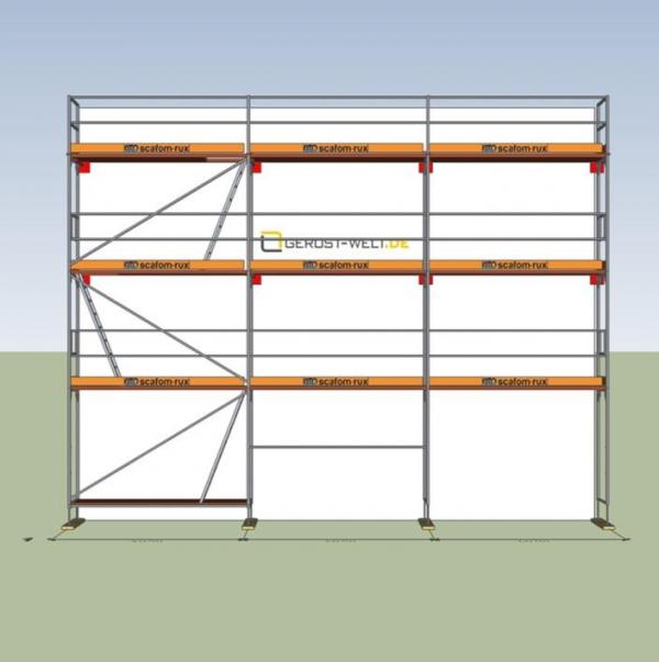 Fassadengerüst Paket Rux Framescaff, 64,47 m², Feldl. 3,07 m 