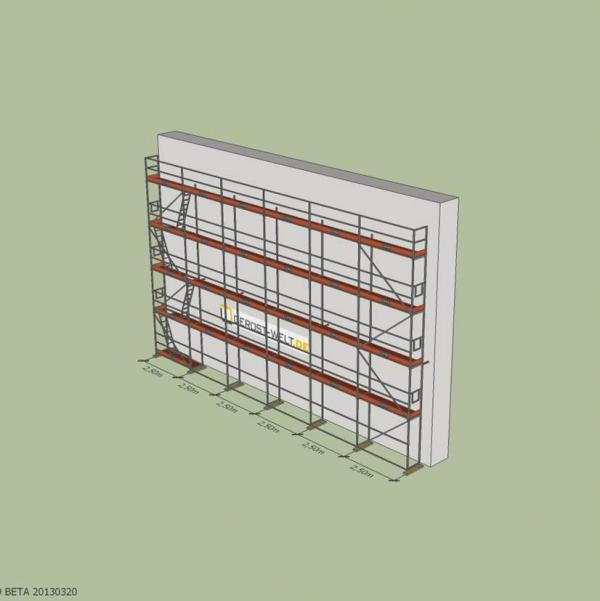 Fassadengerüst Paket Rux Super 65 ALU, 135 m², Feldl. 2,5 m 