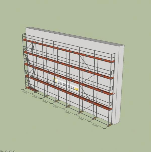 Fassadengerüst Paket Rux Super 65 ALU, 157,5 m², Feldl. 2,5 m 