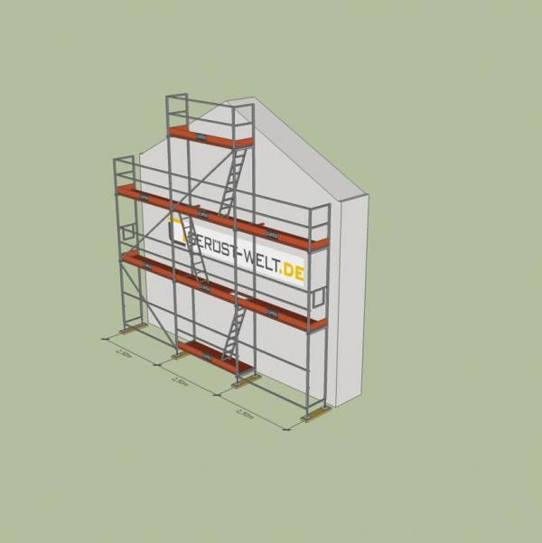 Fassadengerüst Paket Rux Super 65 ALU, 42,5 m², Feldl. 2,5 m 