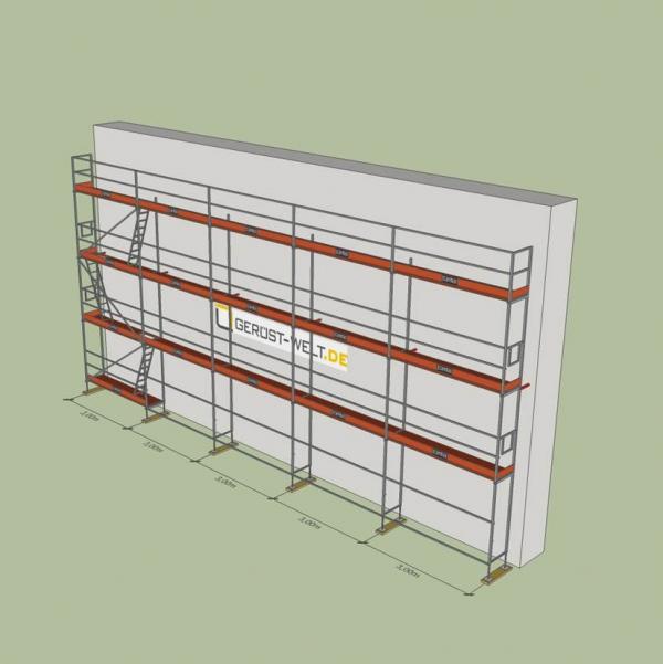 Rux Super Fassadengerüst 128 m² | Komplettes Alugerüst-Paket für Fassadenarbeiten 