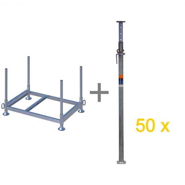 Scafom-rux 50 x Baustützen Eco Klasse D, Schalungsstütze 1710 – 3000 mm 