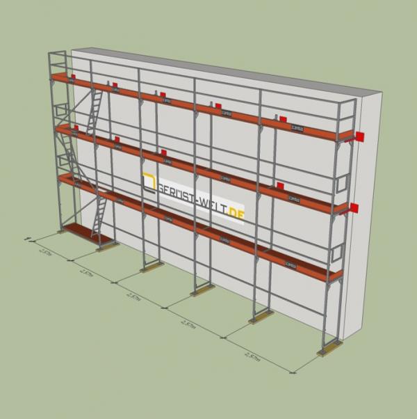 Fassadengerüst Paket Rux Framescaff, 90 m², Feldl. 2,57 m 