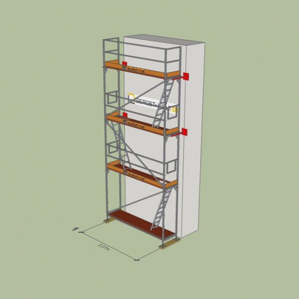 Fassadengerüst Paket Rux Framescaff, 21,49 m², Feldl. 3,07 m 