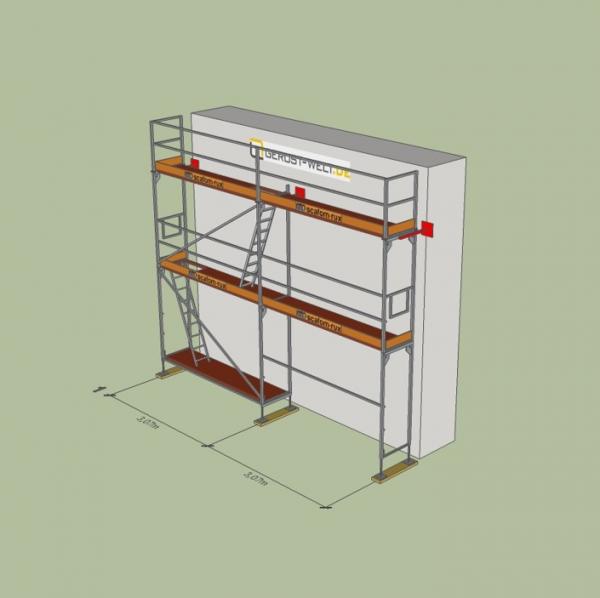 Fassadengerüst Paket Rux Framescaff, 30,7 m², Feldl. 3,07 m 