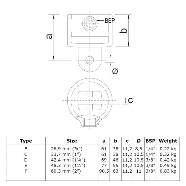 Typ_42 Rohrverbinder Gelenkhalter Ø 42,4 mm 