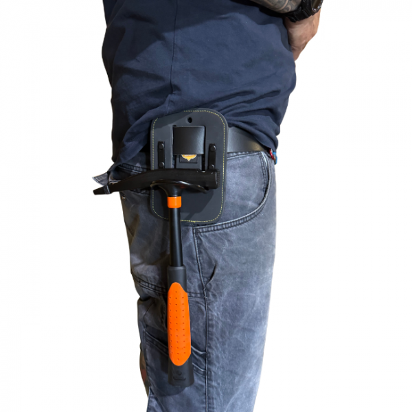 Hammerhalter mit Hammereinschub aus rostfreiem Stahl und Gürtelschlaufe 