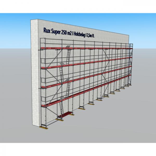 Gebrauchtes Fassadengerüst 250 m², Rux Super 65, Feldlänge 2,5 m Holz-Belag 