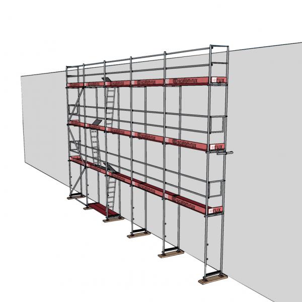 Rux Super Öse ALU Fassadengerüst 93 m², Feldlänge 2,5 m Holz-Belag 