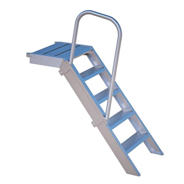 Alu Podest-Treppe Rux Super 1 m, mit Aufstiegshilfe einseitig 