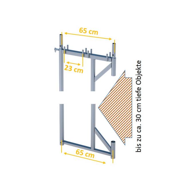 Vertikalrahmen Stahl S 65 zum Umrüsten von Überständen 