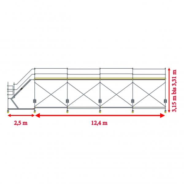 Custers Enteisungsgerüst fahrbar mit Treppe, 12,4 m 
