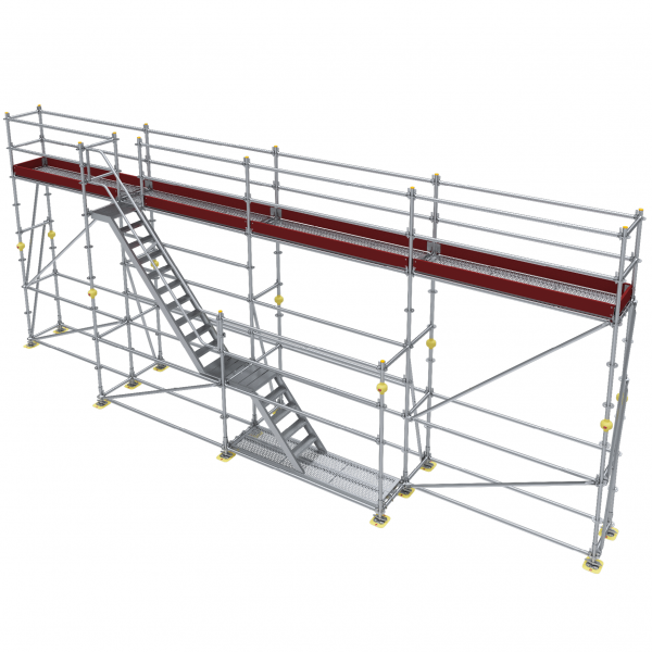 Eisfrei-Gerüst mit seitlicher Treppe, 10,00 m 