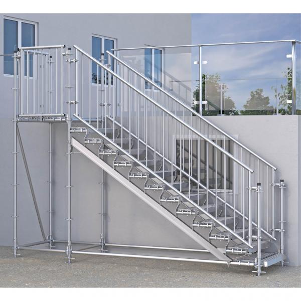 Bautreppe, Außentreppe Komfort plus, 2.00 m Höhenunterschied 4.00 x 1