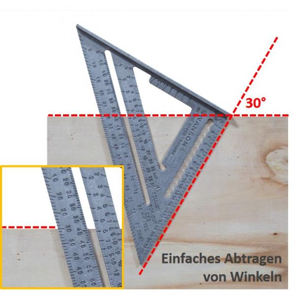 Anschlagwinkel Speed Square Rafter Winkelmesser Dreieck Gehrung Winkel Lineal 