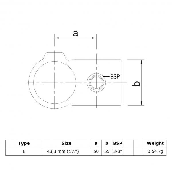 Typ_28 Rohrverbinder Kreuzstück vorgesetzt 90° Ø 48,3 mm 