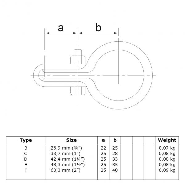 Typ_70 Rohrverbinder Gitterhalter einfach Ø 48,3 mm 