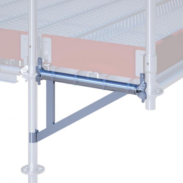 Ringscaff Stahl-Konsole mit 2 Keilköpfen für Rohrauflage, gebraucht 