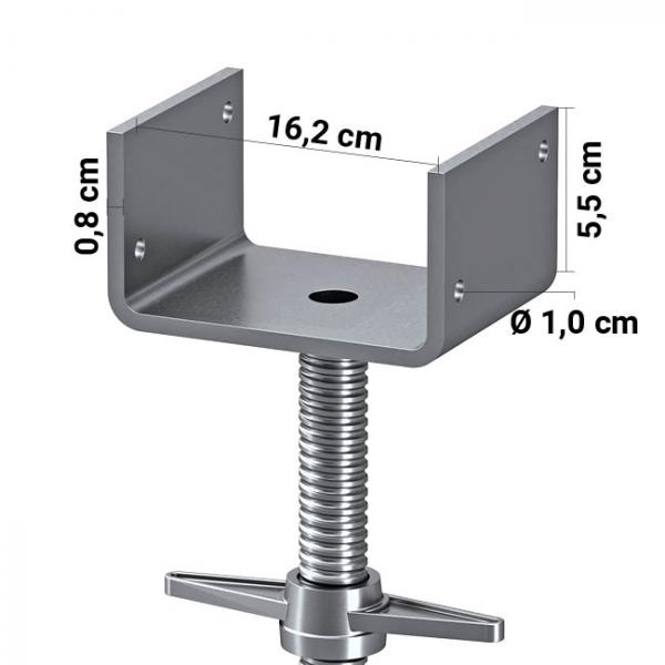 Kopfspindel starr 0,60 m | mit U-Profil 