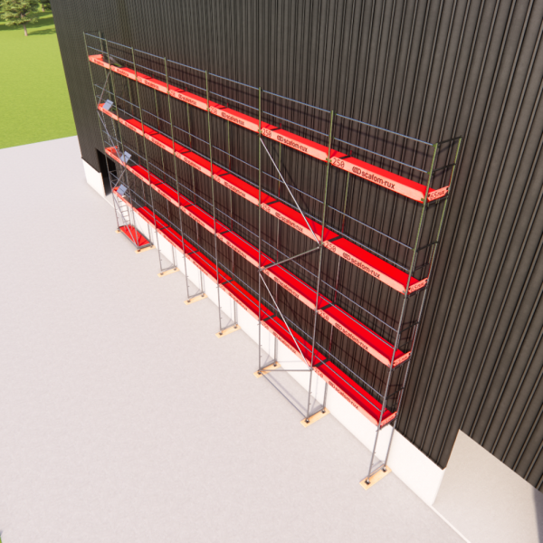 Rux Super Fassadengerüst 185m² | Komplettes Gerüstpaket – Feldlänge 2,5 m  