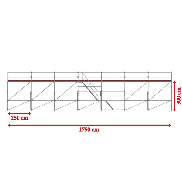 Eisfrei-Gerüst mit seitlicher Treppe, 17,50 m 