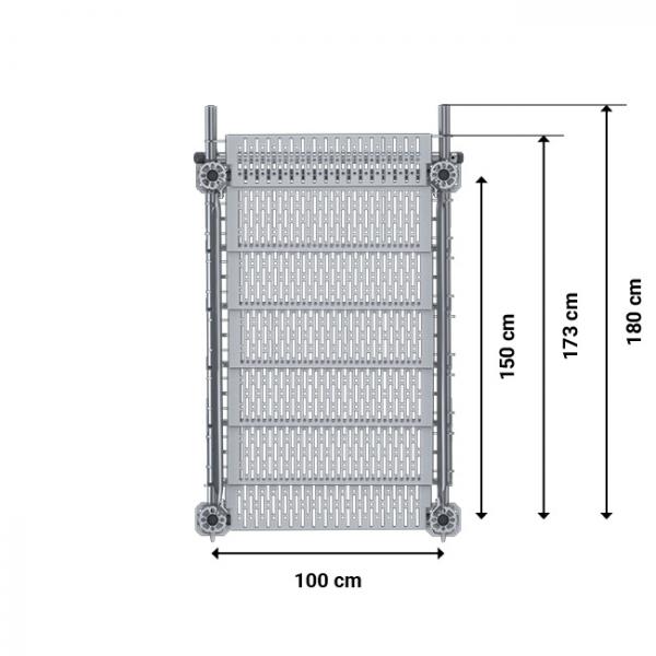 Bautreppe, Außentreppe Komfort, ab 1.20 m Höhenunterschied 1.50 x 1.00 m 