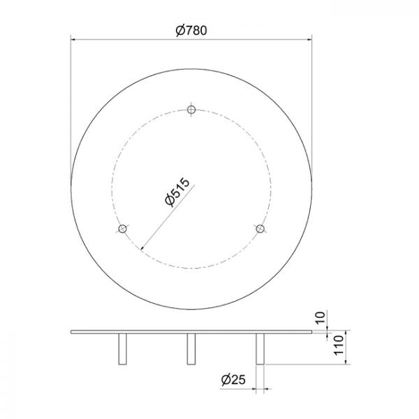 Schachtabdeckung 780 x 10 mm 