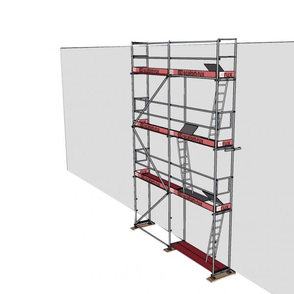 Rux Super Öse ALU Fassadengerüst 55 m², Feldlänge 2,5 m Holz-Belag 