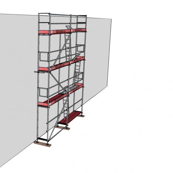 Rux Super Öse ALU Fassadengerüst 49 m², Feldlänge 3,00 m Holz-Belag 