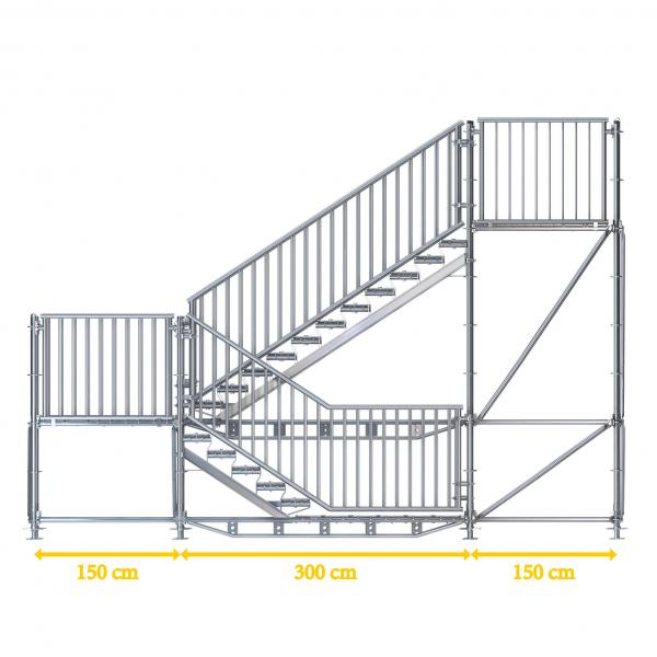 Bautreppe, Außentreppe Komfort plus 1,50 m x 3,50 m 