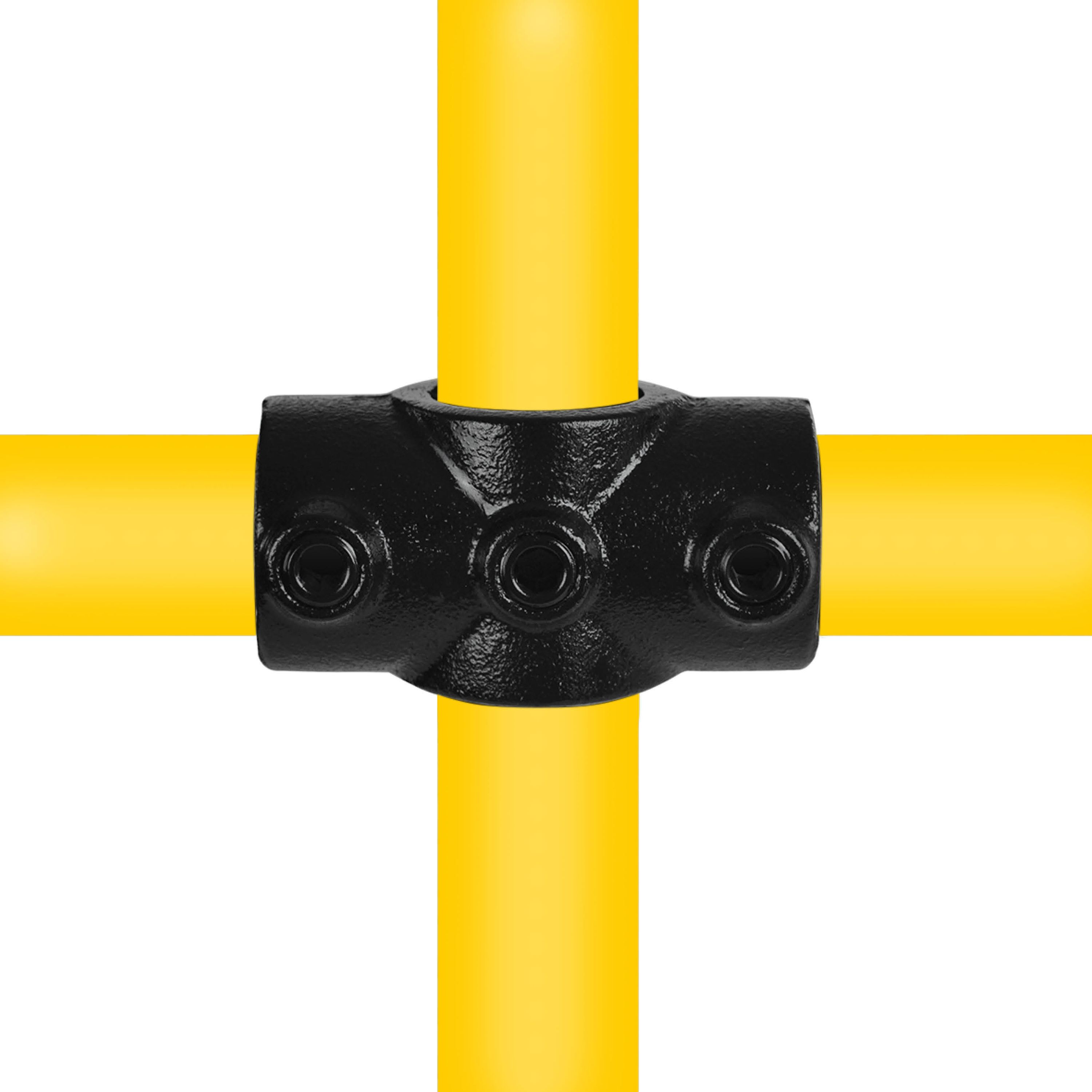 Typ_22 Rohrverbinder Kreuzstück durchgehend 90° Ø 48,3 mm (schwarz) 