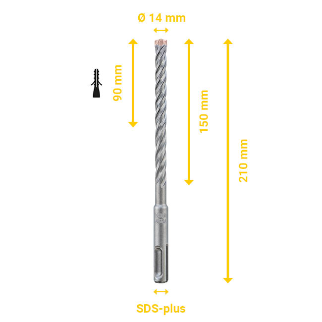 Bohrer SDS-plus Ø 14 mm 210 mm