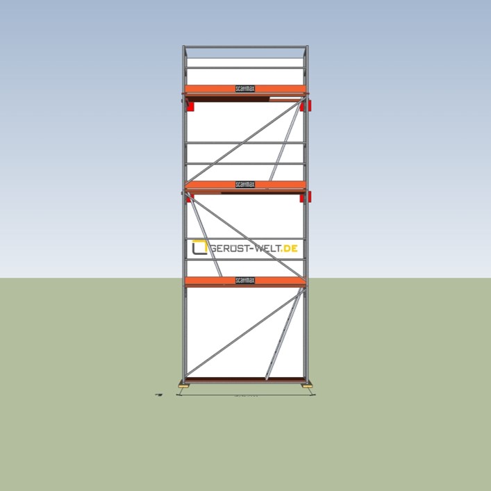 Fassadengerüst Paket Rux Framescaff, 18 m², Feldl. 2,57 m 