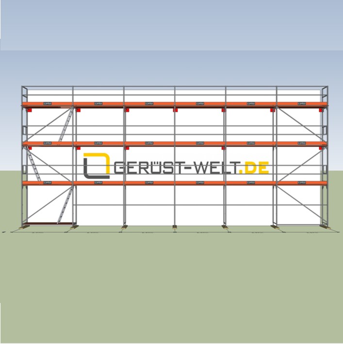 Fassadengerüst Paket Rux Framescaff, 108 m², Feldl. 2,57 m 