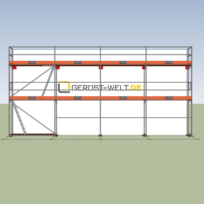 Fassadengerüst Paket Rux Framescaff, 54,4 m², Feldl. 2,57 m 