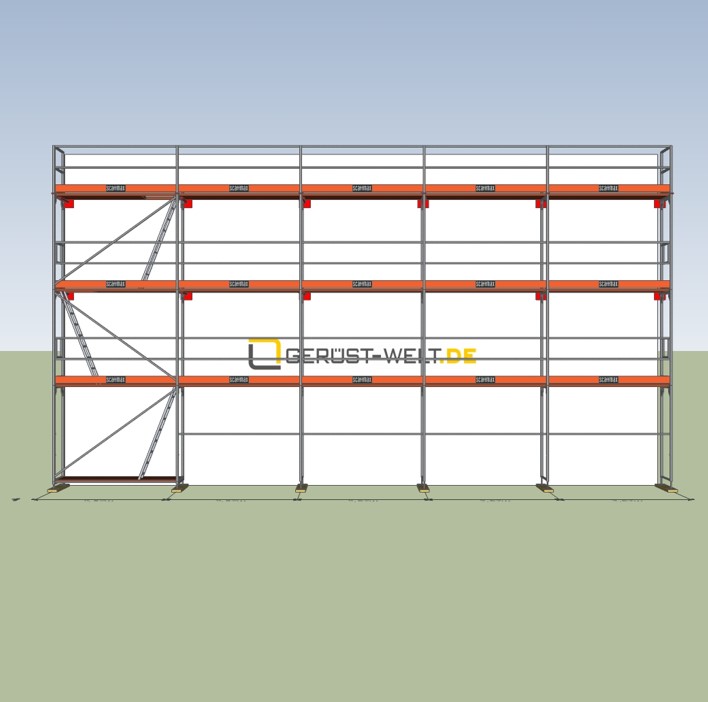 Fassadengerüst Paket Rux Framescaff, 90 m², Feldl. 2,57 m 