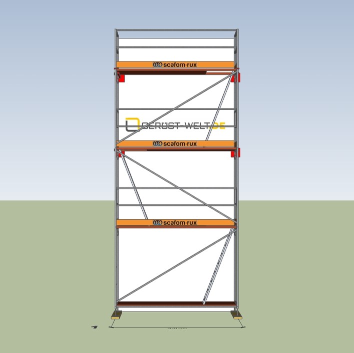 Fassadengerüst Paket Rux Framescaff, 21,49 m², Feldl. 3,07 m 