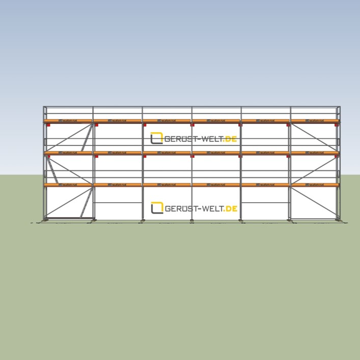 Fassadengerüst Paket Rux Framescaff, 128,94 m², Feldl. 3,07 m 