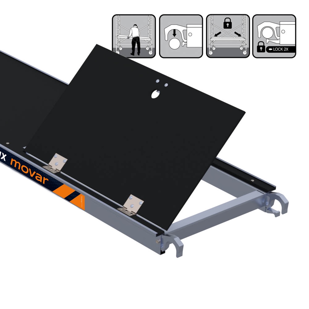 Movar Fibre Plattform m. Luke, 0.61 m breit 