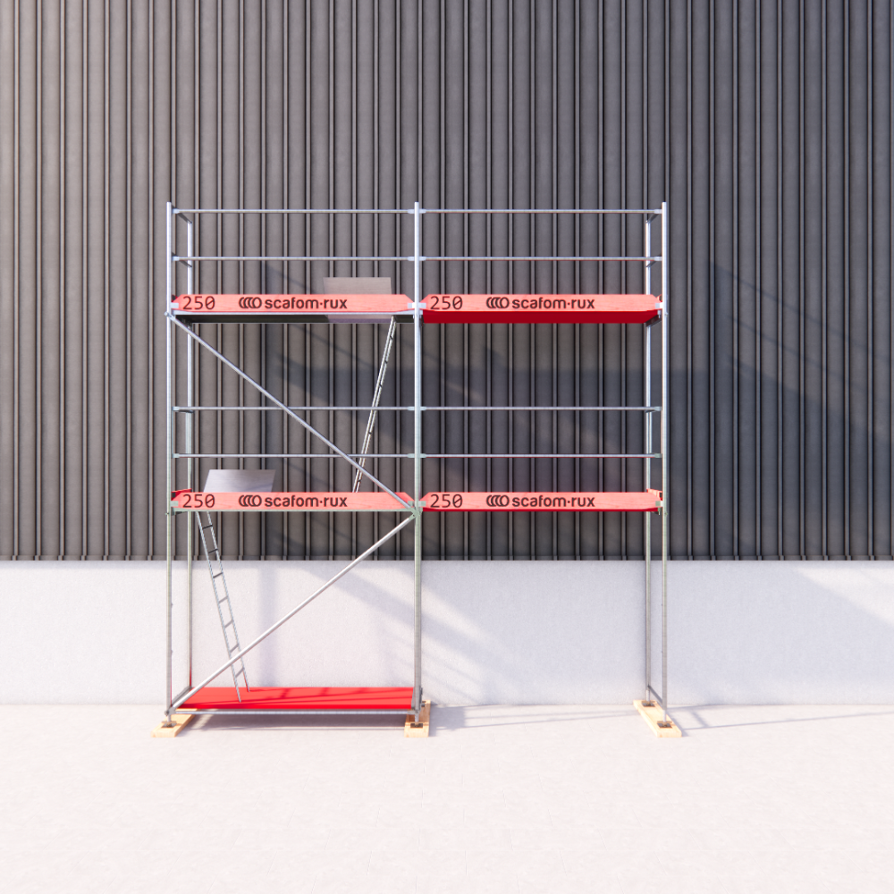 Rux Super Fassadengerüst 28m² | Komplettes Gerüstpaket – Feldlänge 2,5 m  