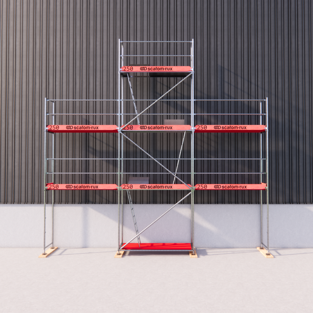 Rux Super Fassadengerüst 58m² | Komplettes Gerüstpaket – Feldlänge 2,5 m 