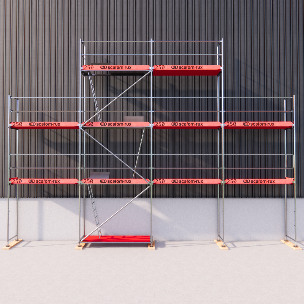 Rux Super Fassadengerüst 78m² | Komplettes Gerüstpaket – Feldlänge 2,5 m  