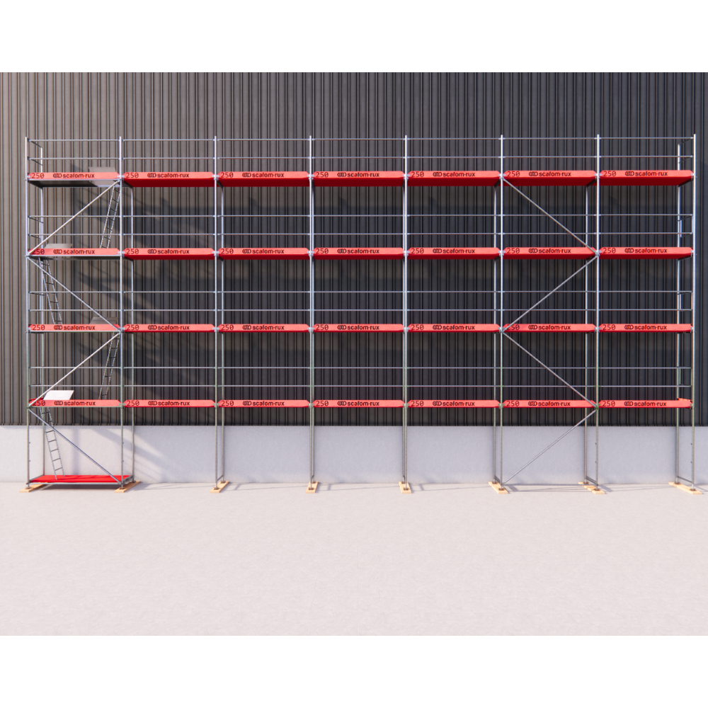 Rux Super Fassadengerüst 185m² | Komplettes Gerüstpaket – Feldlänge 2,5 m  