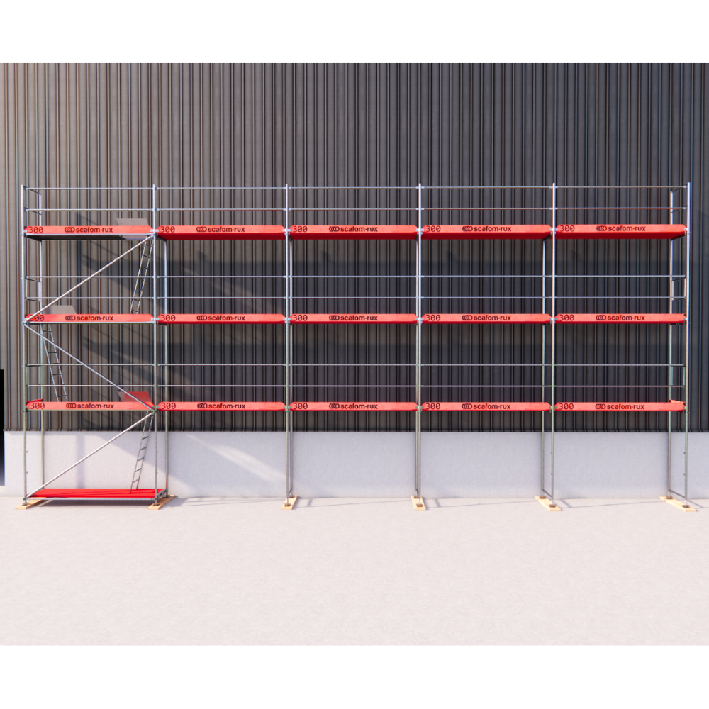 Rux Super Fassadengerüst 128m² | Komplettes Gerüstpaket – Feldlänge 3,00 m  